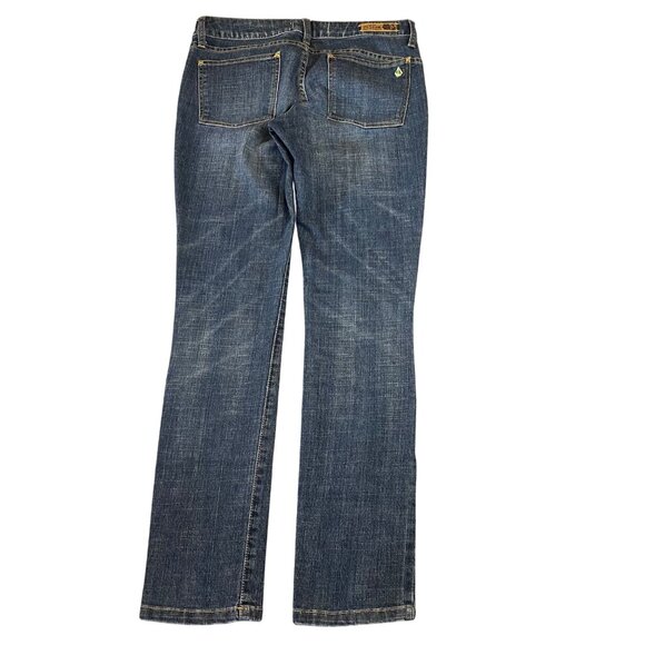 Share Volcom Womens Bootcut Jeans Size 9 Waist 29" Blue Denim Classic Fit - Picture 1 of 7